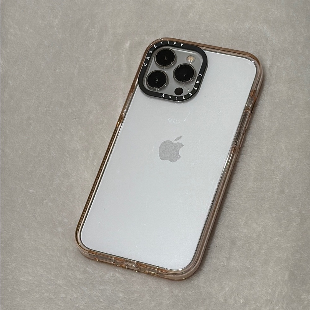 iPhone 13 Pro Max 6.7” Casetify Clear with Pink Bumpers